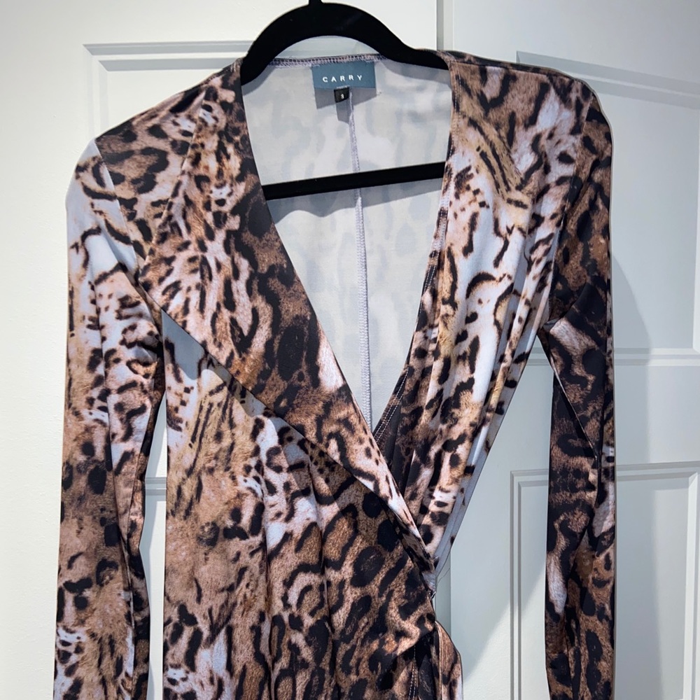 Leopard Carry Maternity Meghan wrap dress